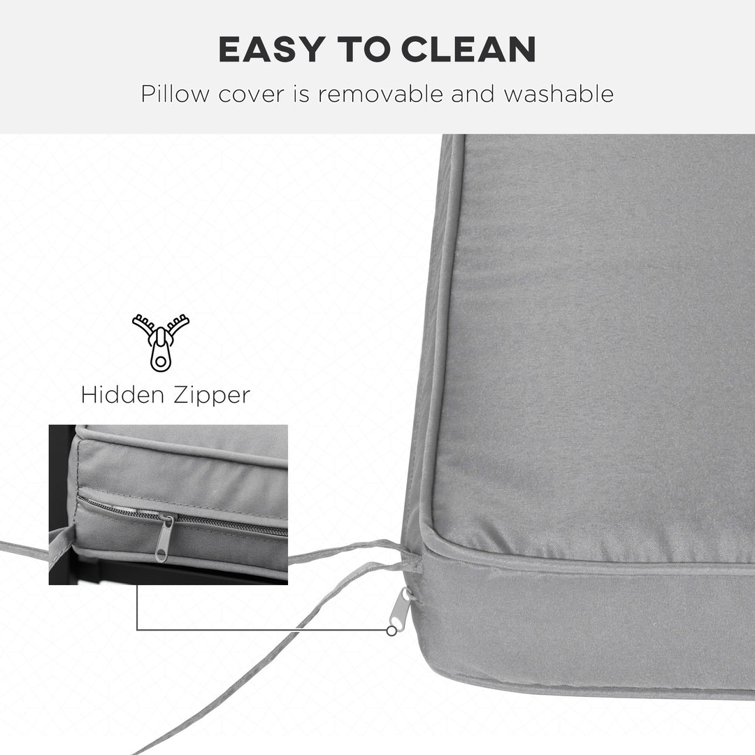 2 Seater Garden Bench Cushion -Light Grey