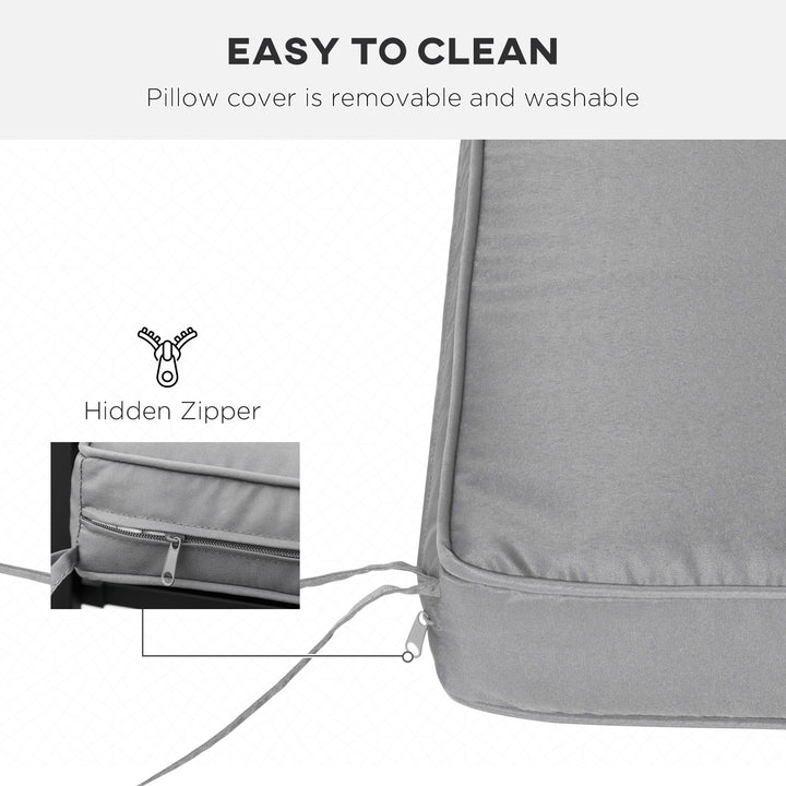 2 Seater Garden Bench Cushion -Light Grey