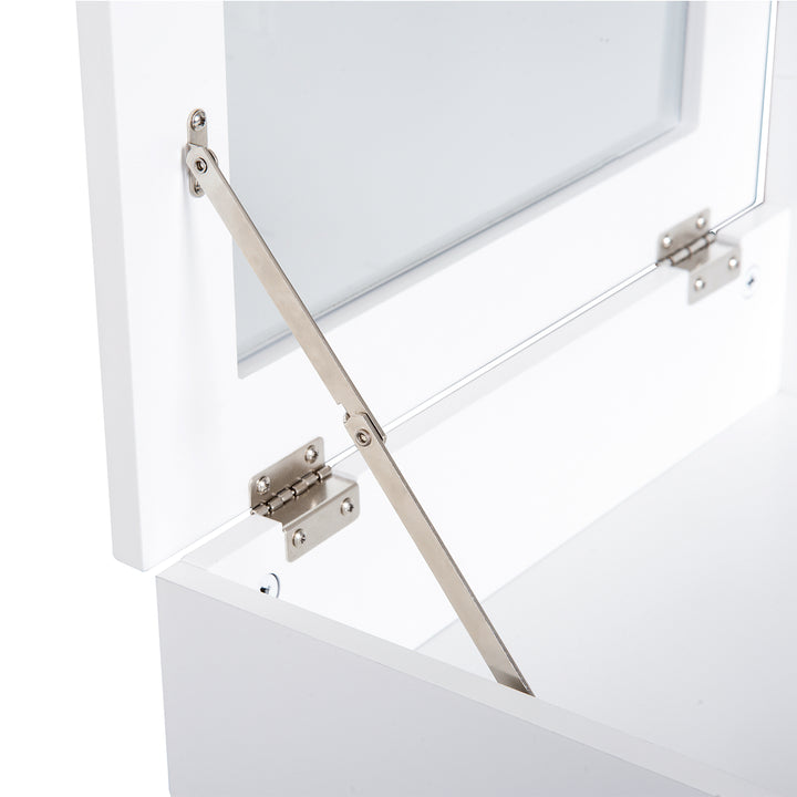 Dressing Table with Flip-up Mirror, Makeup Desk with 2 Drawers, Vanity Table Writing Desk for Bedroom Living Room, White