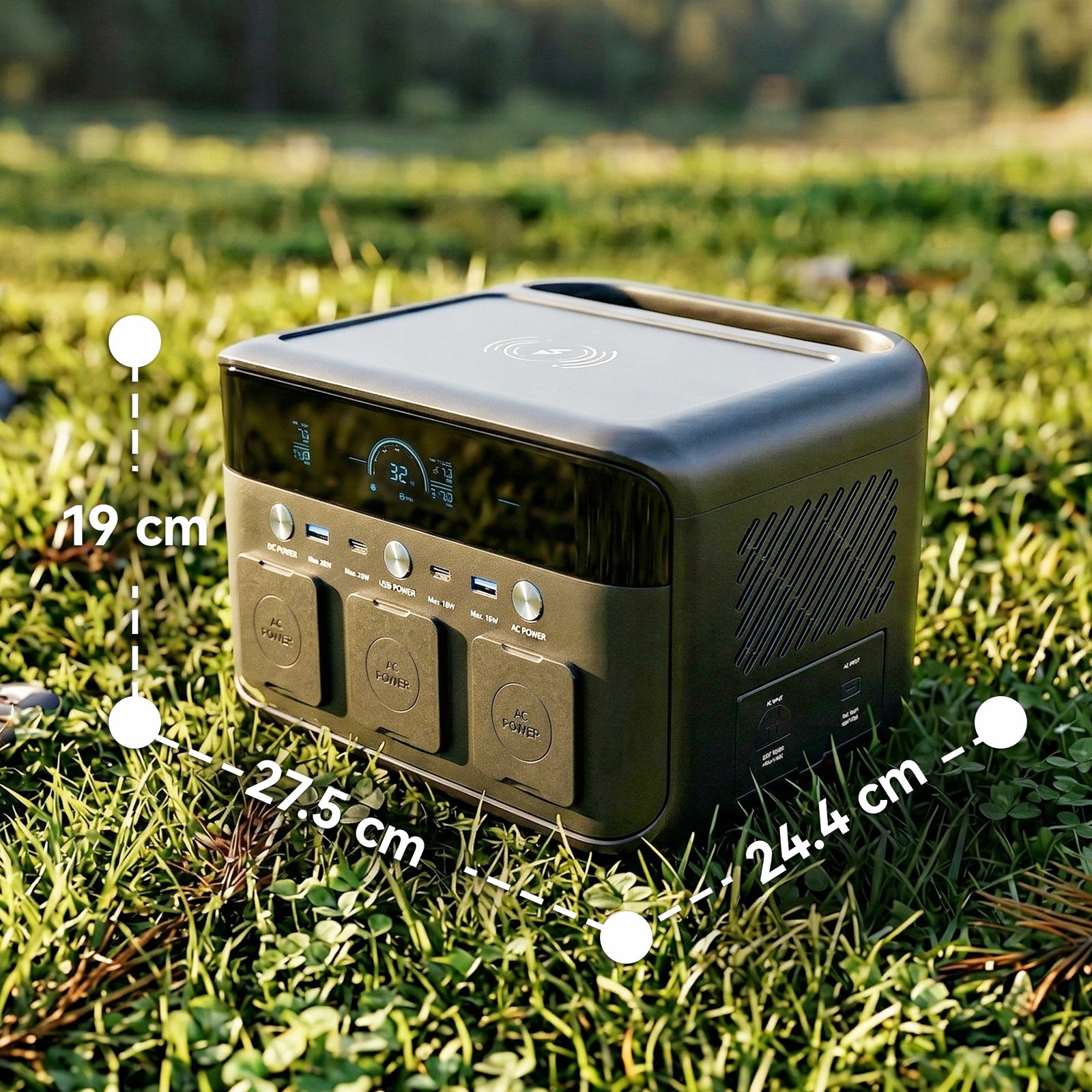 Portable Power Station with LiFePO4 Battery, 1.5H Fast Charge, Camping