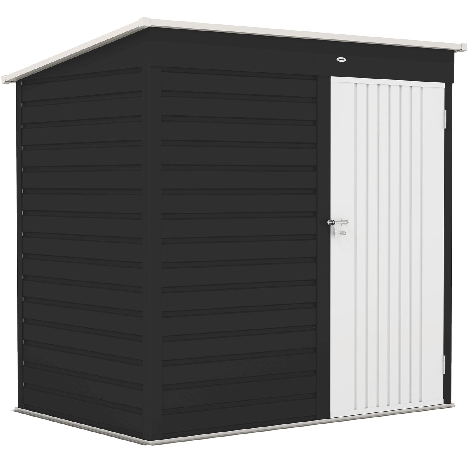 6 x 4ft Metal Garden Storage Shed, Outdoor Tool Storage Shed with Lockable Door and Gloves for Garden, Patio, Dark Grey