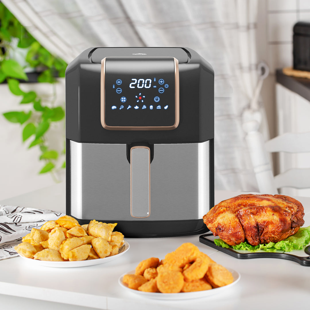 HOMCOM 6.5L Air Fryer, 1700W Air Fryer Oven with Digital Display, Adjustable Temperature, Timer & Nonstick Basket for Oil | Aosom UK