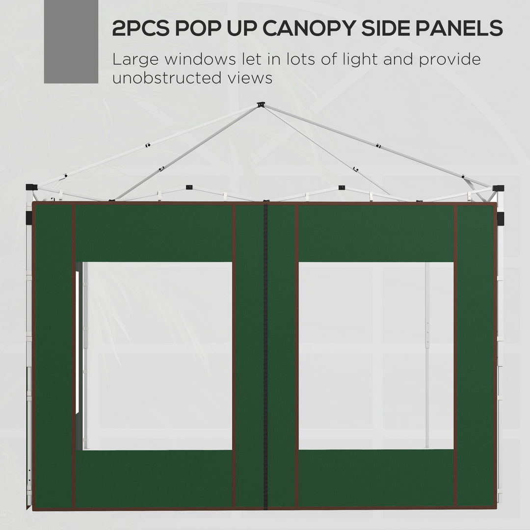 Set of Two 295cm Replacement Canopy Walls - Green