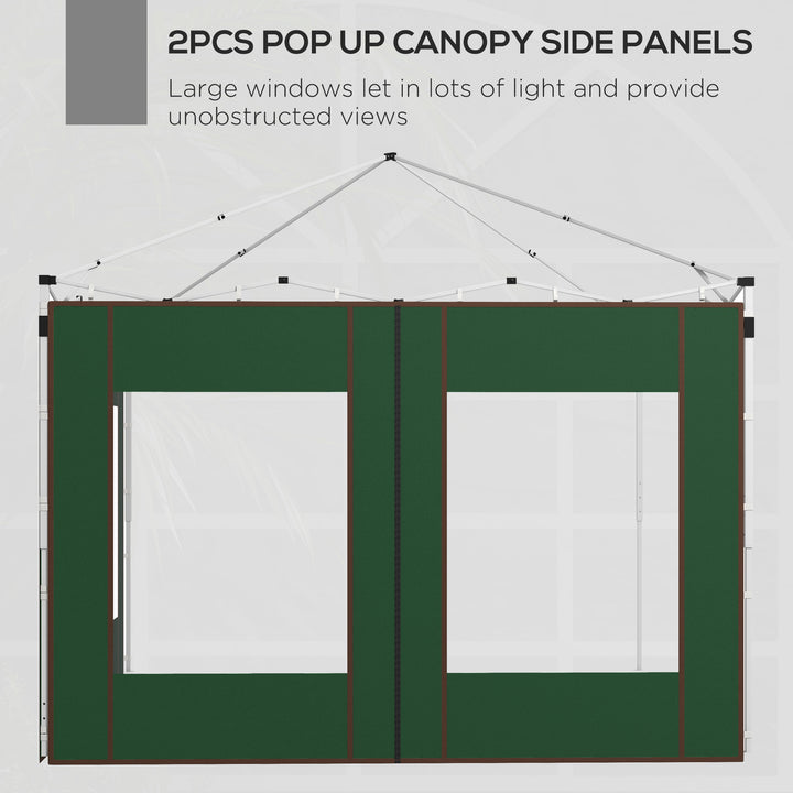 Set of Two 295cm Replacement Canopy Walls - Green