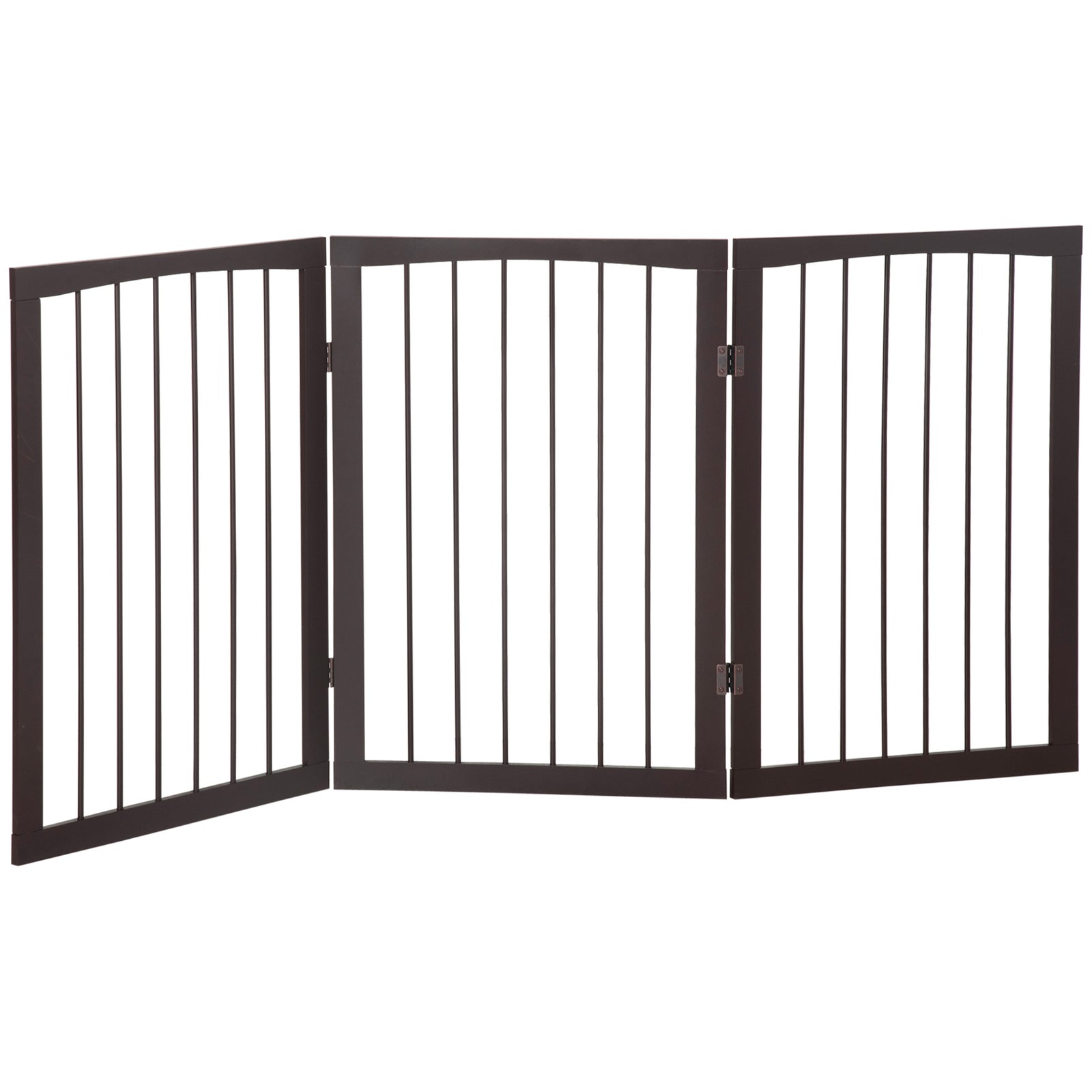 3 Panel Stair Gate Foldable Dog Door Gate Indoor Free Standing Safety Gate Pet Barrier 76cm Height