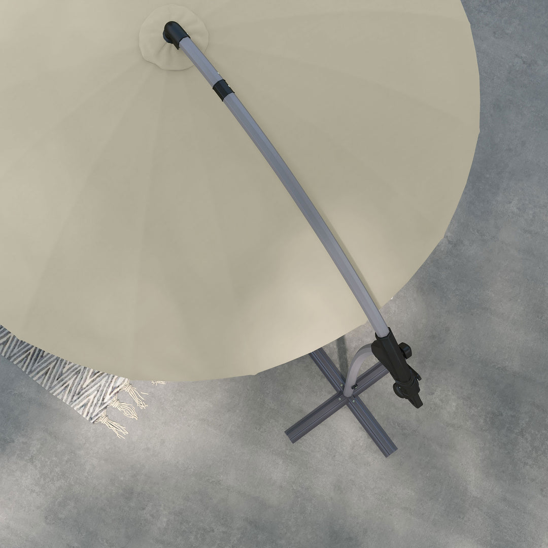 Outsunny 2.7m Cantilever Parasol, with Cross Base