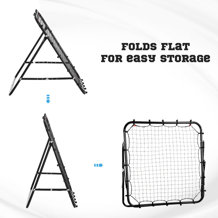 HOMCOM Rebounder Net Practise Kickback Goal for Teens Adults Softball Training Black | Aosom UK