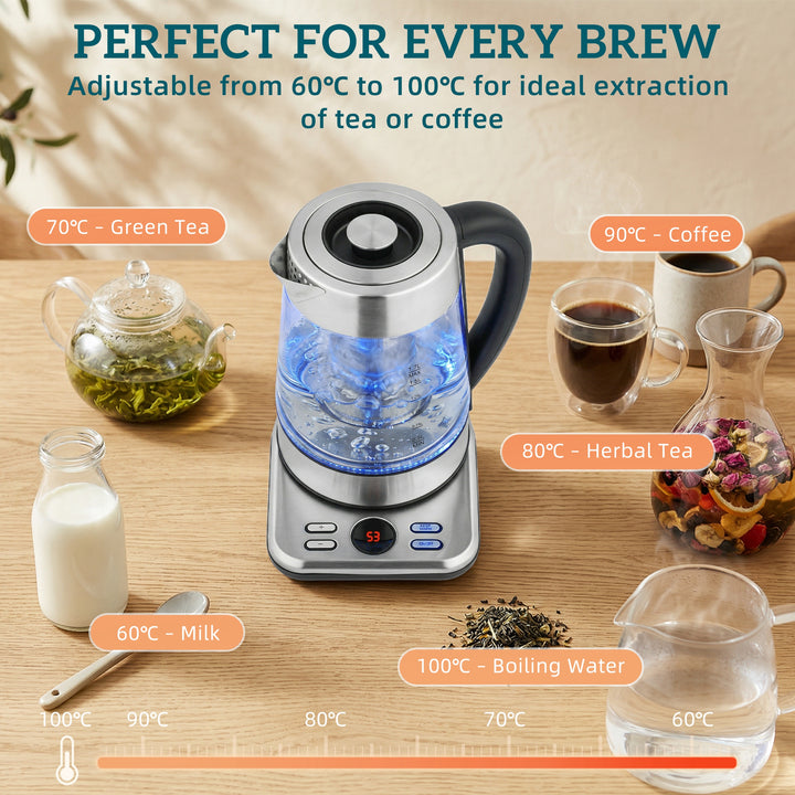 Electric Kettle, 1.7L Fast Boil 3KW Water Kettle with UK Strix Thermos