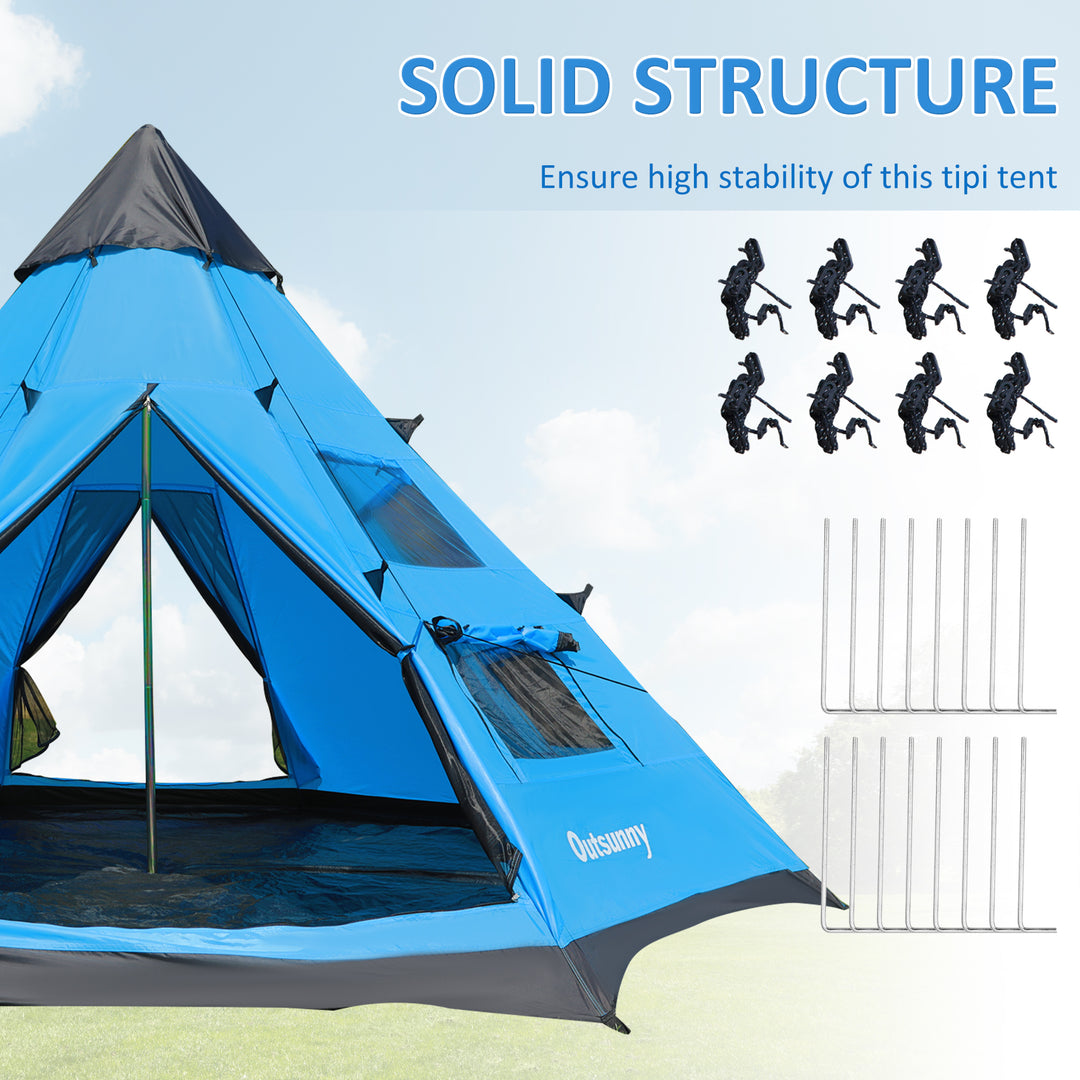 MCL 6 Men Tipi Tent with Carry Bag - Blue
