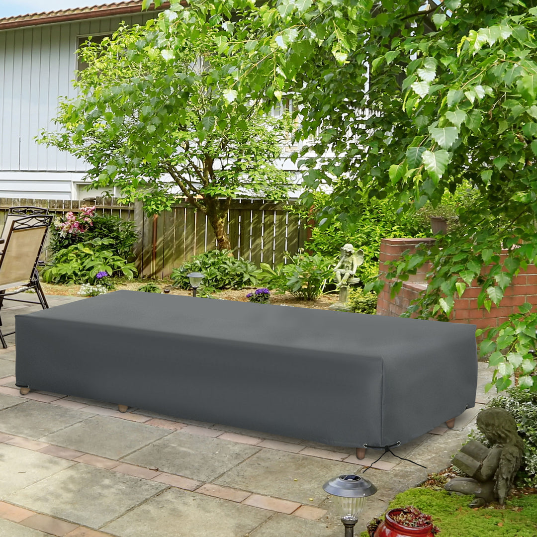 200x73cm Outdoor Garden Rattan Furniture Protective Cover Water UV Resistant Grey