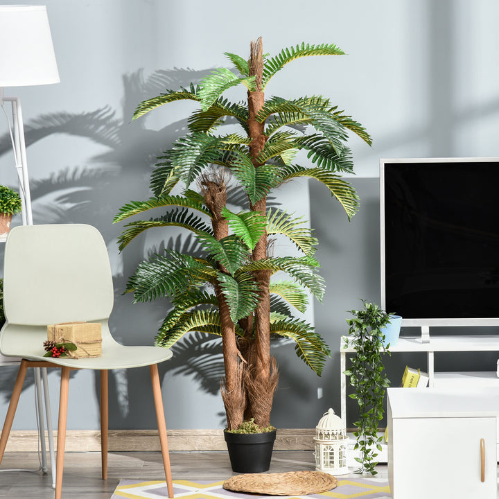 Artificial Plant Tropical Palm in Pot, Fake Plants for Home Indoor Decor, 150cm, Green