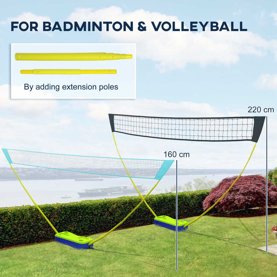 SPORTNOW Badminton Set with Volleyball Net, Portable Badminton Net with 2 Rackets, 2 Shuttlecocks and Carry Case, for Indoor Outdoor Sports | Aosom UK