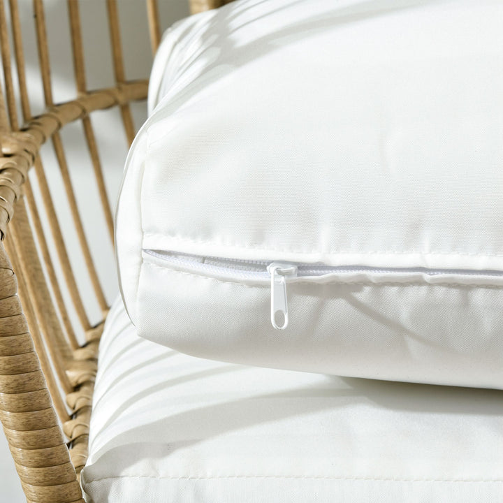 Rattan Egg Chair with Cushions and Pillows, Khaki