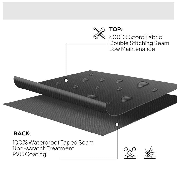 Garden Patio Large Furniture Set Round Cover 600D Oxford Waterproof, Ф193 x 80H cm, Black