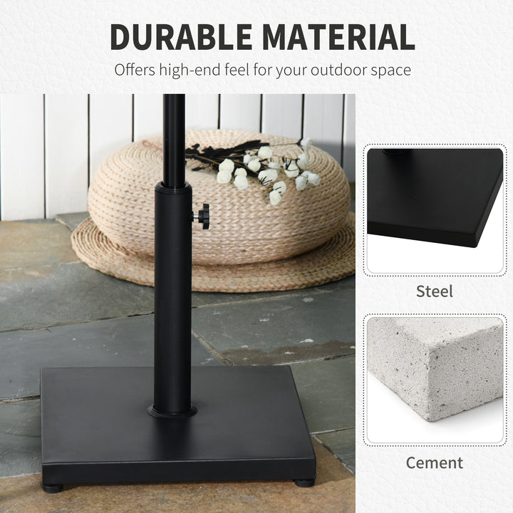 11kg Square Cement Parasol Base Concrete Umbrella Weight Stand Holder Patio Outdoor Garden Black