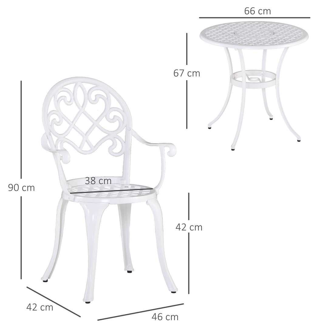 Three-Piece Elegant Aluminium Garden Set - White