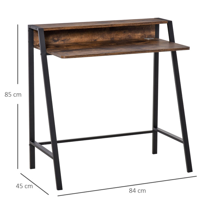 Writing Desk Computer Table Home Office PC Laptop Workstation Storage Shelf 84L x 45W cm Rustic Brown