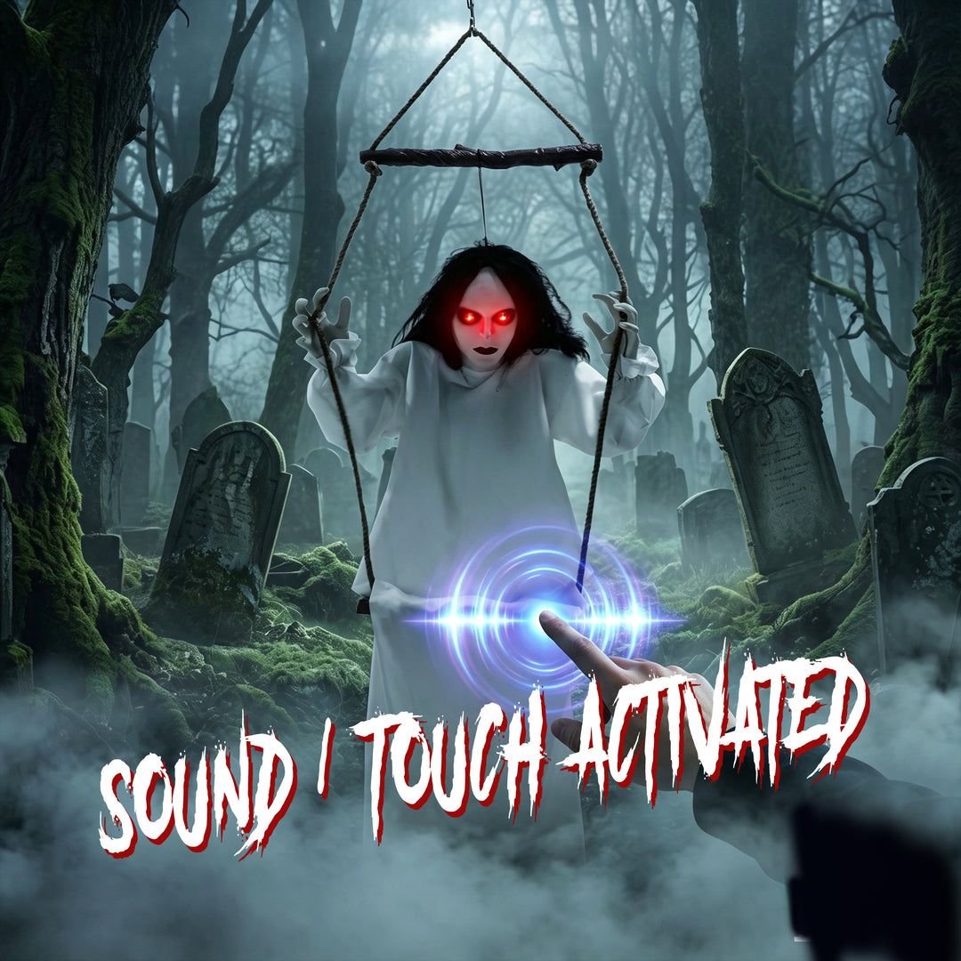 170cm Animated Hanging Swing Ghost Halloween Decoration, Sound Touch A