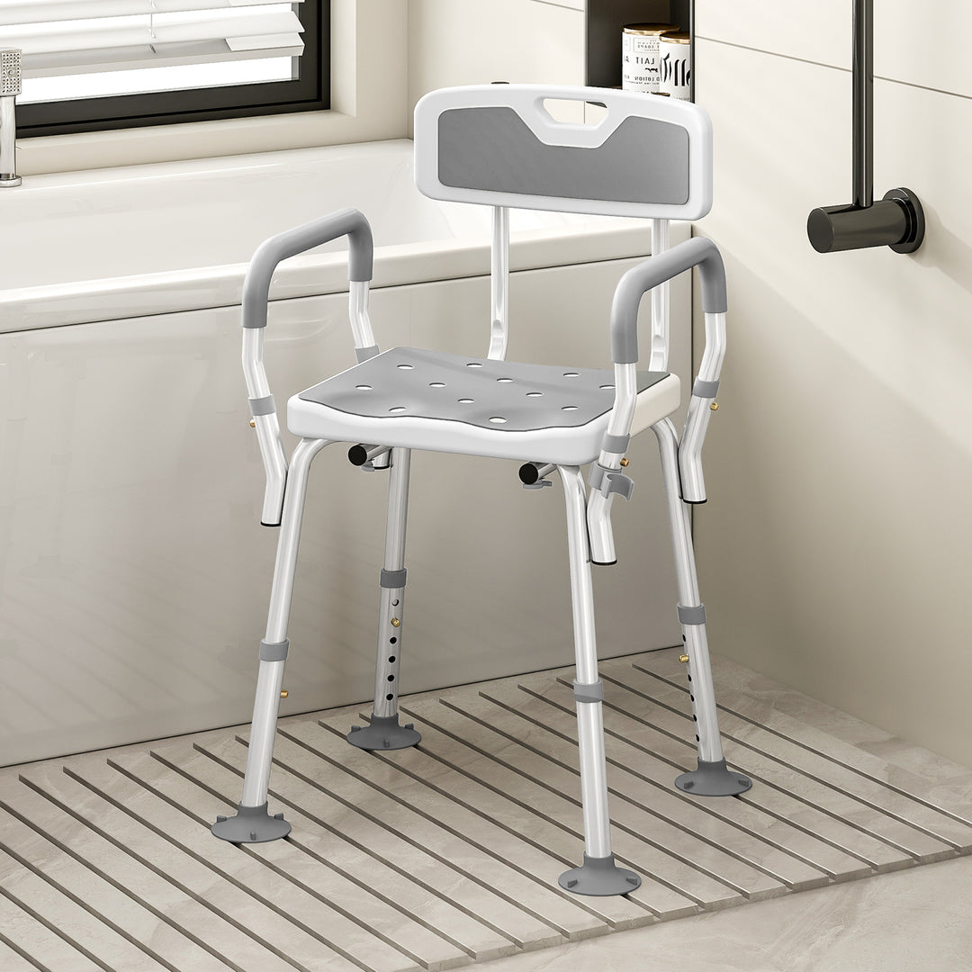 EVA Padded Shower Chair for the Elderly and Disabled, Height Adjustabl