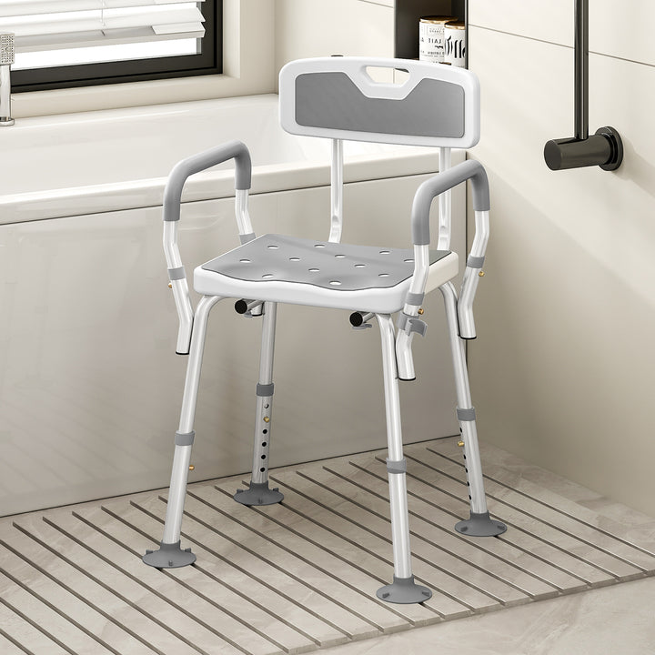 EVA Padded Shower Chair for the Elderly and Disabled, Height Adjustabl