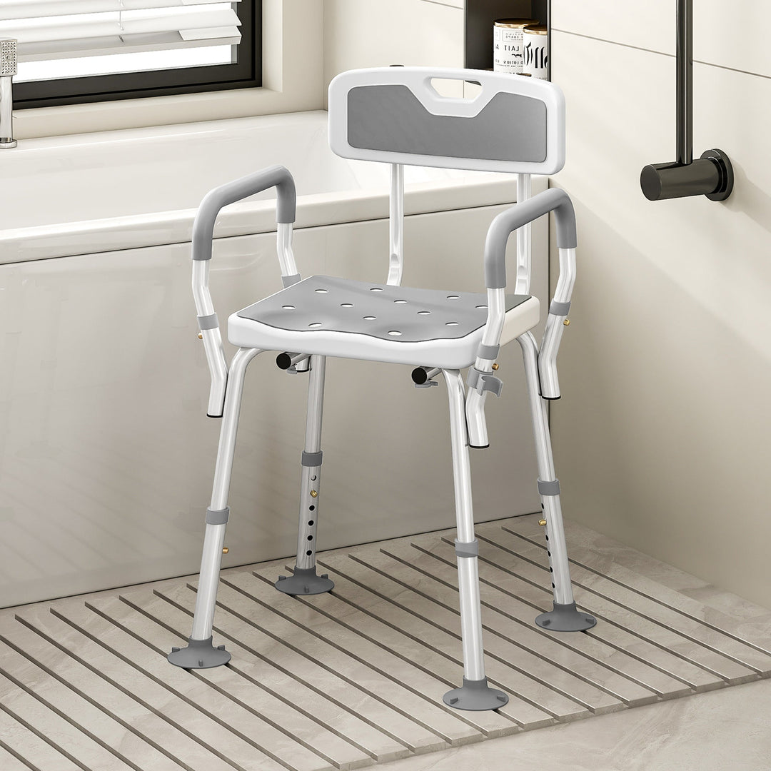 EVA Padded Shower Chair for the Elderly and Disabled, Height Adjustabl