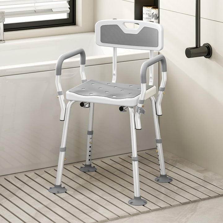EVA Padded Shower Chair for the Elderly and Disabled, Height Adjustabl
