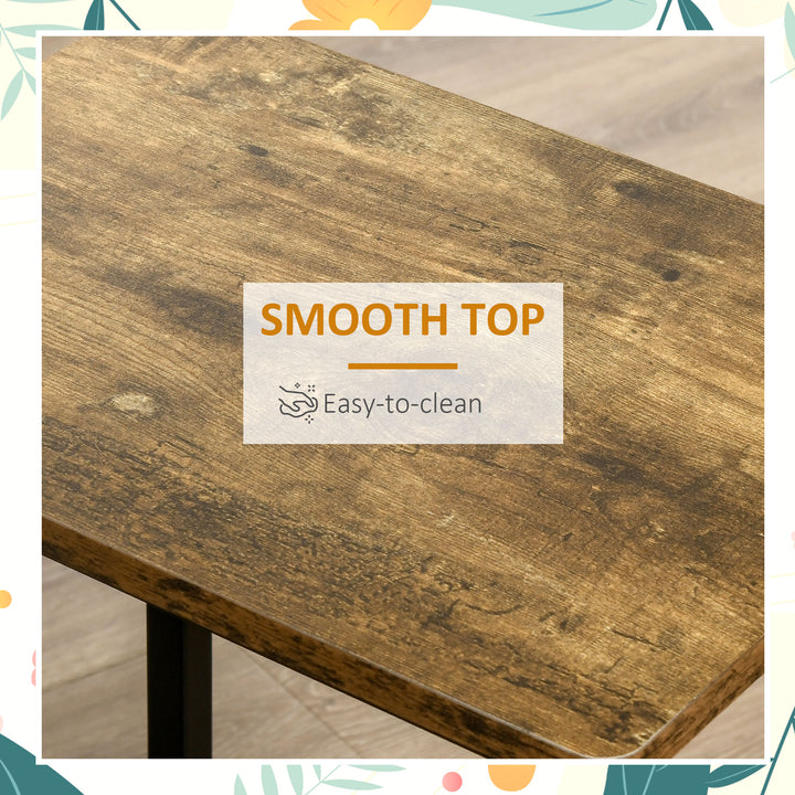 MCL Industrial Bar Stools, Set of 2 Kitchen Breakfast Bar Chairs with Footrest, Counter Height Island Stools for Dining Area, Home Pub, Rustic Brown