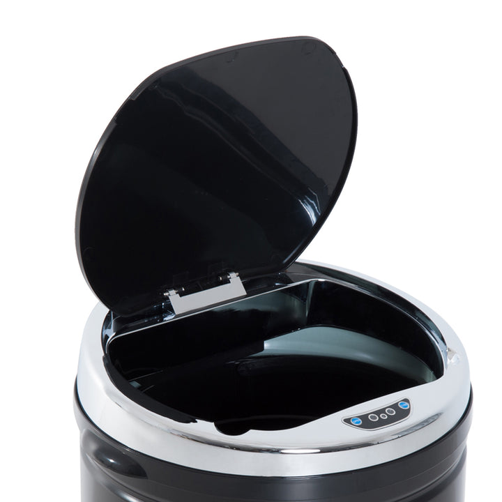 42L Sensor Bin for Kitchen Waste Automatic Dustbin Motion Detection Dustbin Stainless Steel Rubbish Can with Bucket, Black