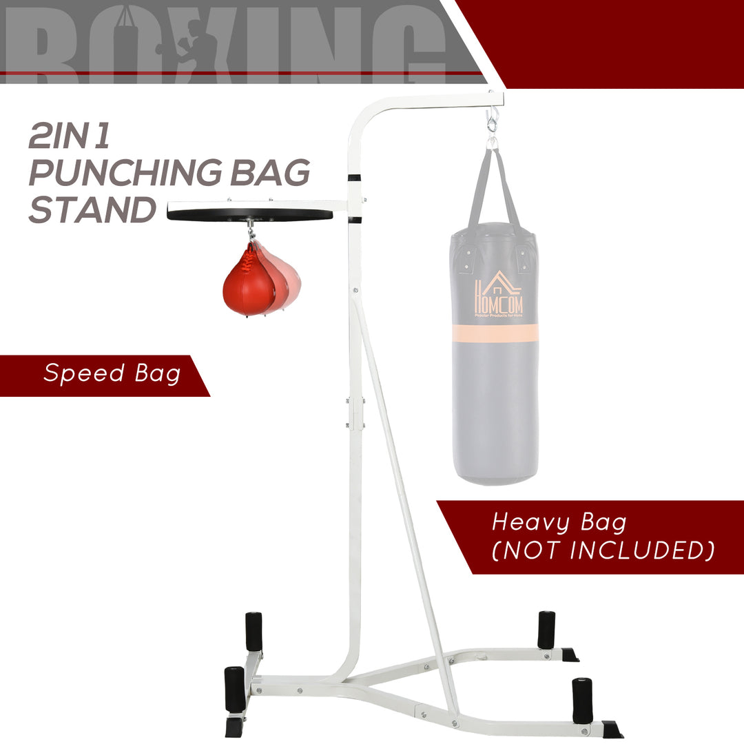 Adjustable Freestanding Speedbag, Punch Bag Hanger, White