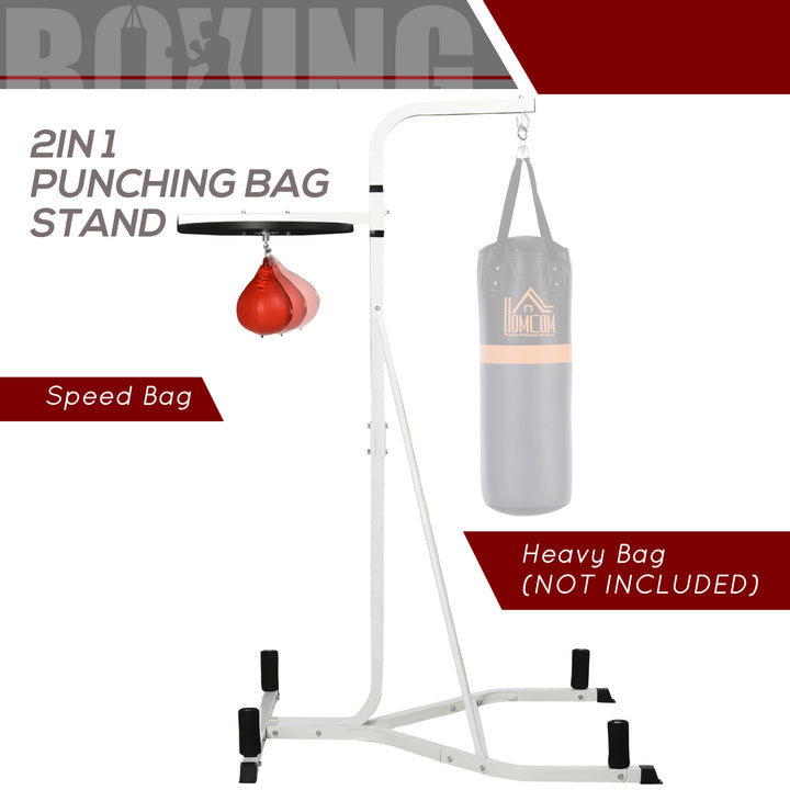 Adjustable Freestanding Speedbag, Punch Bag Hanger, White
