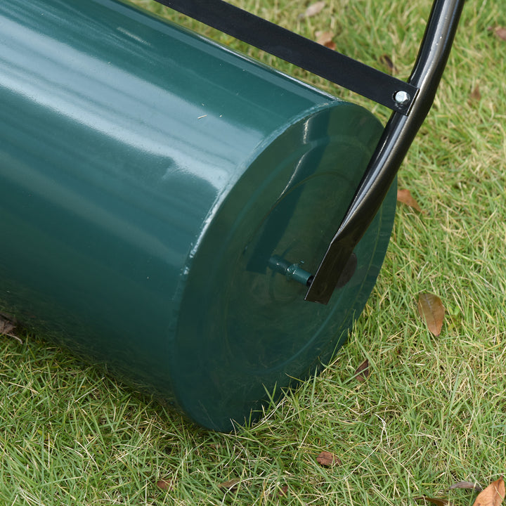 MCL 30 L Heavy Duty Water Or Sand Filled 30cm Garden Steel Lawn Roller Drum - Dark Green