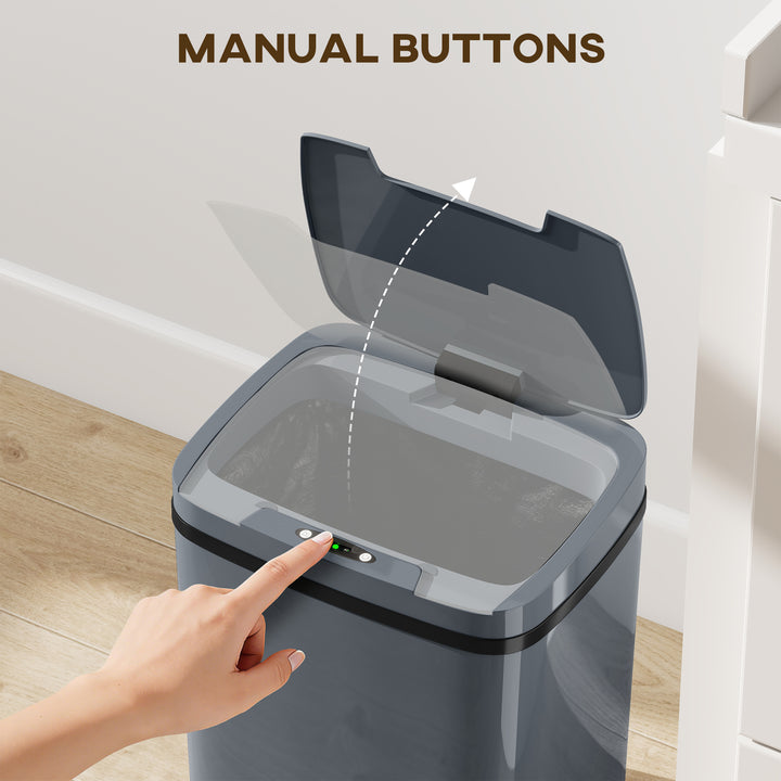 15L Sensor Bin, Automatic Touchless Kitchen Bin, Easy Clean, Battery Operated for Home Office, Bedroom, Bathroom