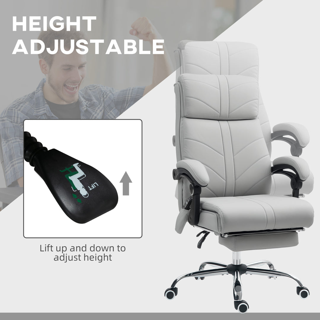 Faux Leather Massage Office Chair - Light Grey