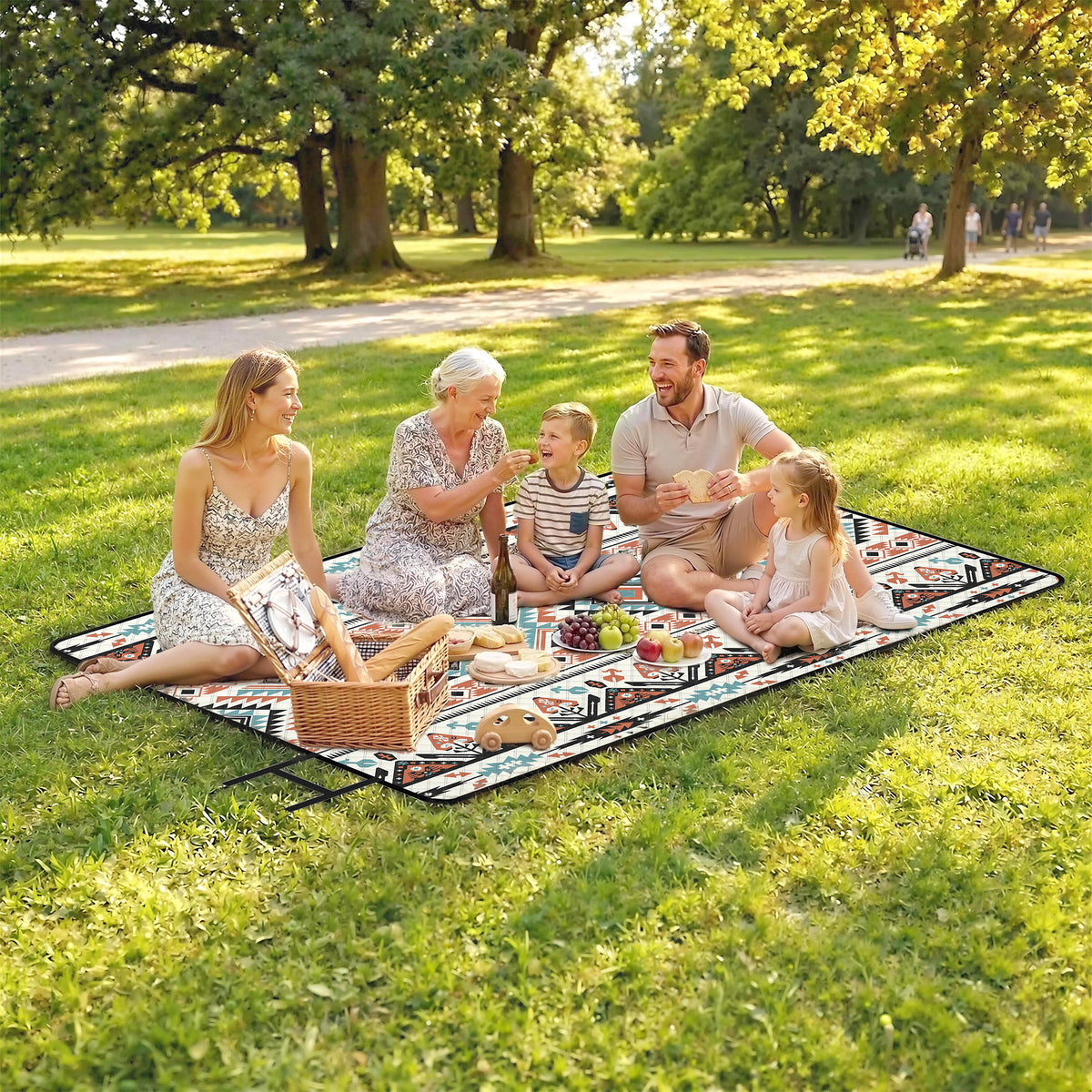 Picnic Blanket, 300x200CM Large Beach Blanket Outdoor Picnic Mat with 