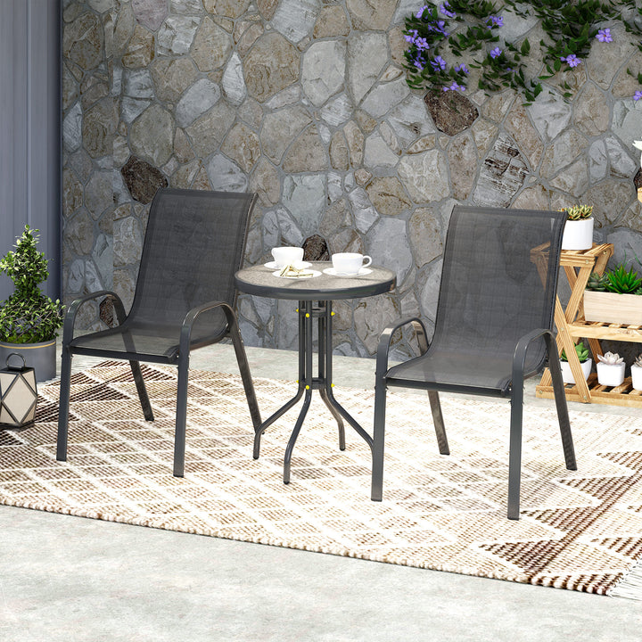 Three-Piece Outdoor Garden Set - Black