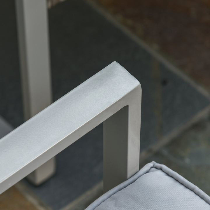 MCL 4PC Rattan Garden Furniture Set 2 Single Sofa Arm Chairs 1 Bench with Cushions & Coffee Table Patio Backyard Wicker Weave