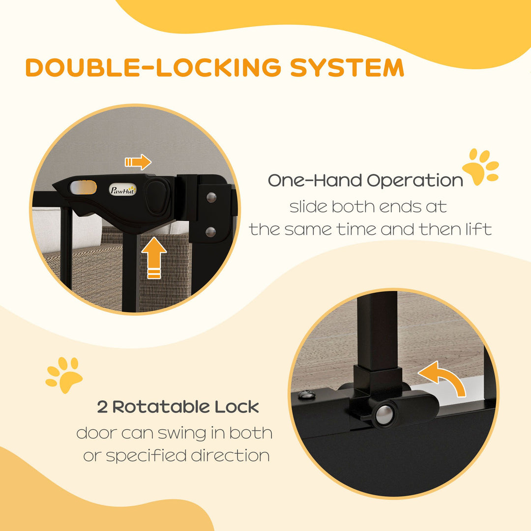 Adjustable Safety Gate w/ One Extensions, Four Adjustable Screws, Black