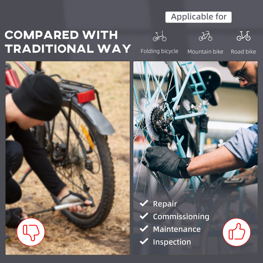 MCL Folding Bike Repair Stand Bicycle Bike Stand For Maintenance Display Cycle Rack with Tool Tray, Height Adjustable