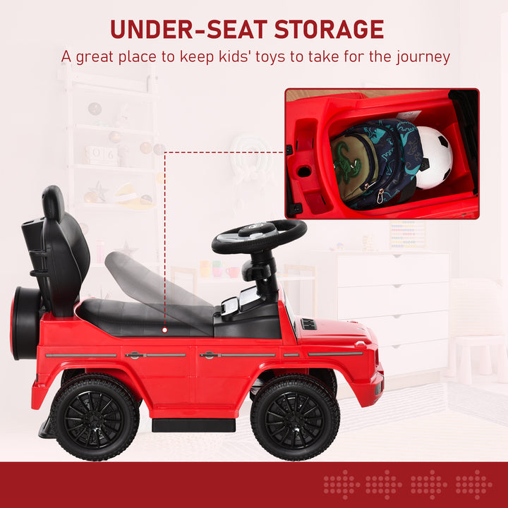 HOMCOM Compatible Kids Children's Ride-On Push Along Car Sliding Walker Mercedes-Benz G350 Licensed Floor Slider Vehicle with Steering Wheel Red