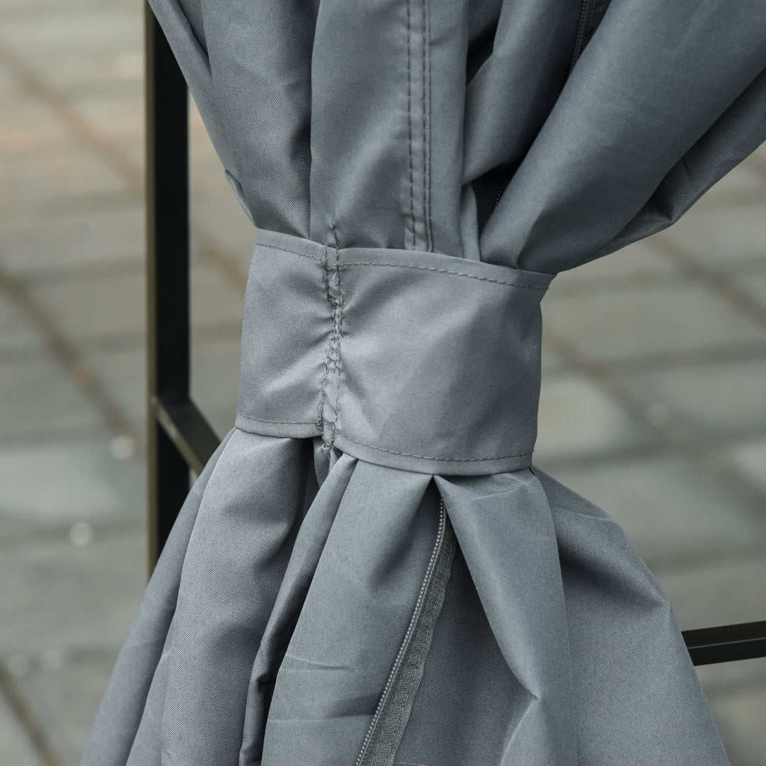 MCL 3 x 3 m Garden Gazebo Double Roof Marquee Patio Wedding Party Tent Canopy Shelter with Sidewalls, (Dark Grey)