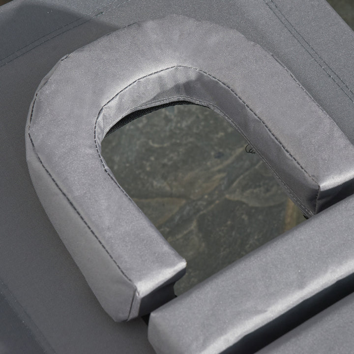 MCL Folding Sun Lounger Reclining Chair w/ Pillow Reading Hole Garden Beach