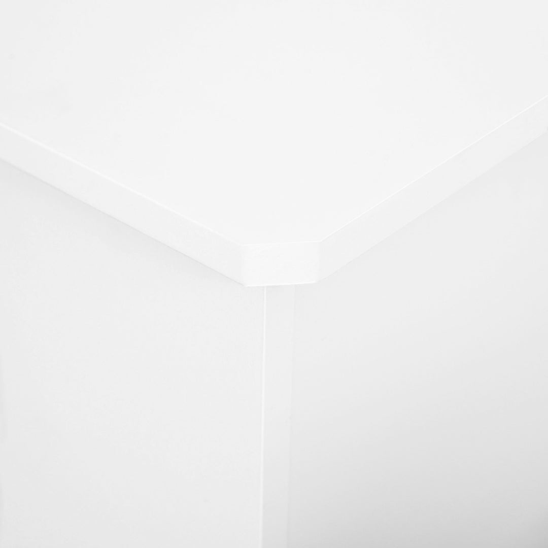 MCL Radiator Cover, Modern MDF White Painted Cabinet with Horizontal Slats for Living Room, Bedroom, 172L x 19W x 81H cm