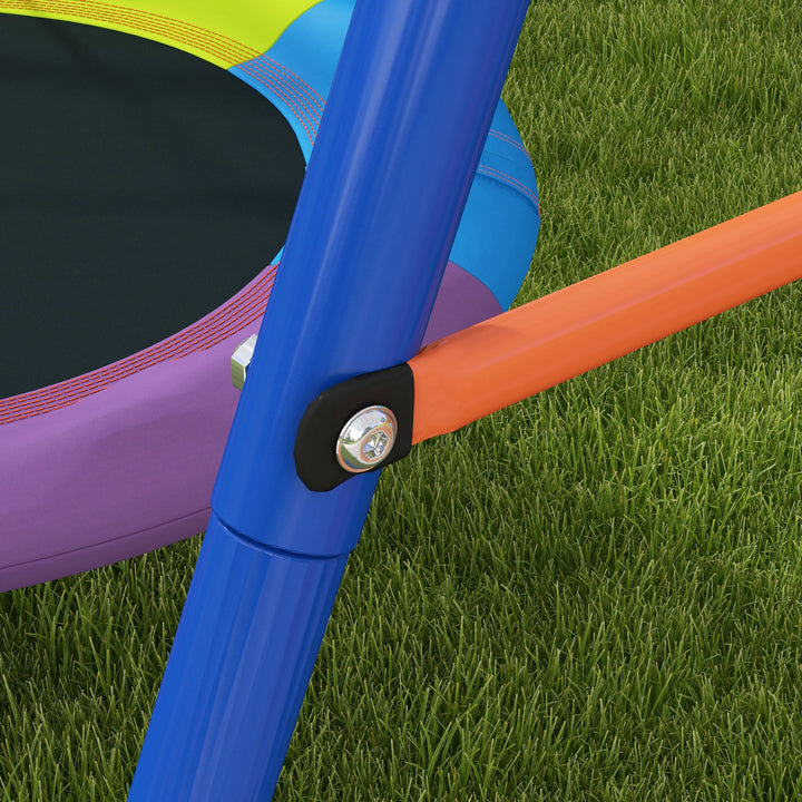 Metal Kids Swing Set Nest Swing Seat with A-Frame Structure for Outdoor Use - Multicoloured