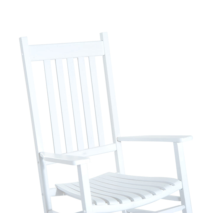Outdoor Porch Rocking Chair Armchair Wooden Patio Rocker Balcony Deck Garden Seat White