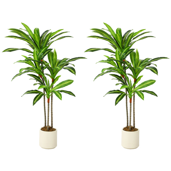 120cm Lifelike Fake Tree, Artificial Dracaena Tree with Bendable Trunk