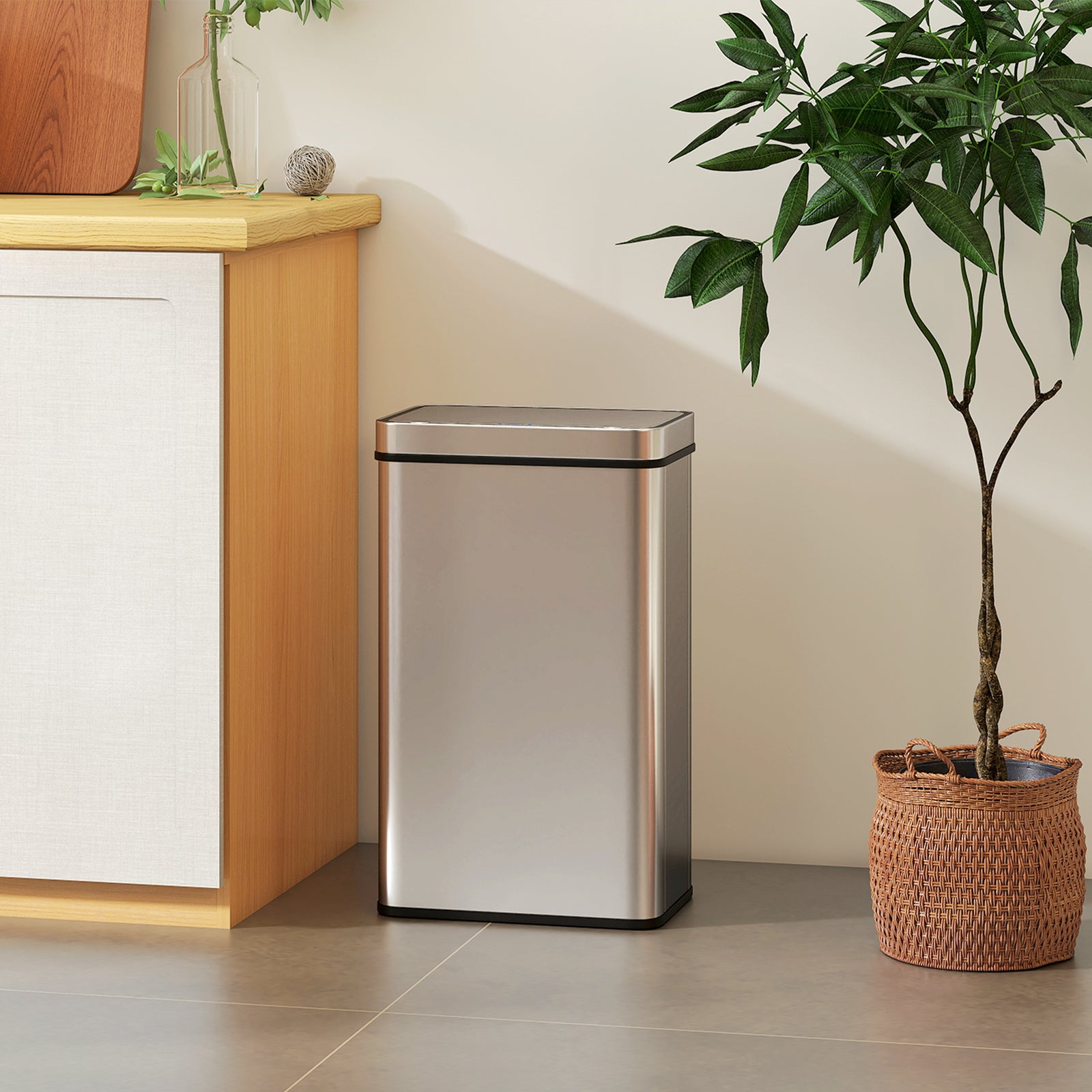60 L Sensor Can, Sensor Bin with Soft-Close Lid, Fingerprint-Proof Sta