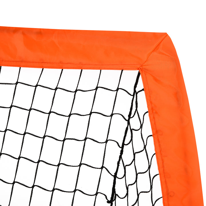 Set of 2 Football Goal Net 6 x 3 ft Foldable Outdoor Sport Training Teens Adults Football with Carrying Bag Orange