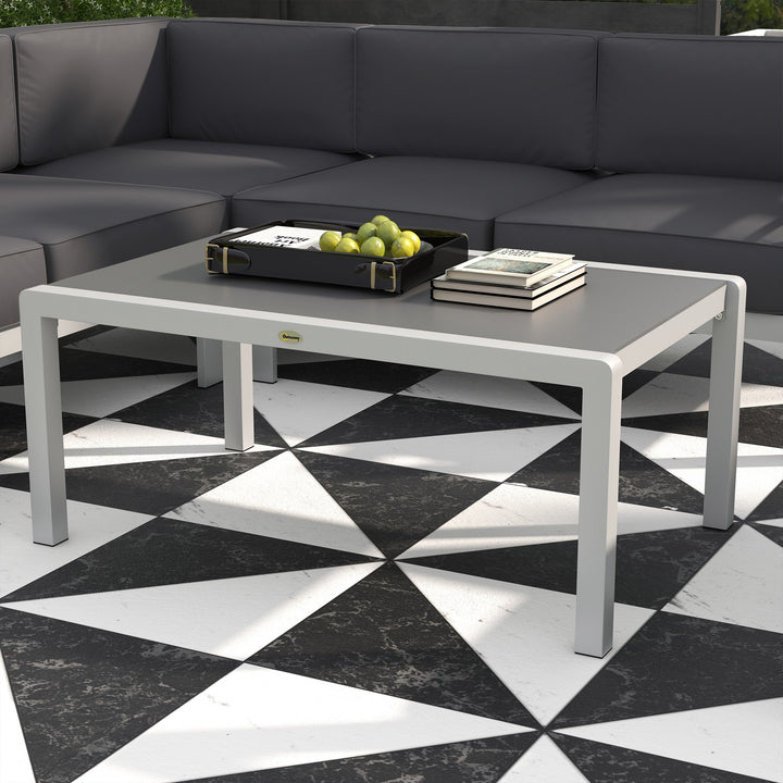 Five-Piece Aluminium Garden Sofa Set, with Glass-Top Table - Grey