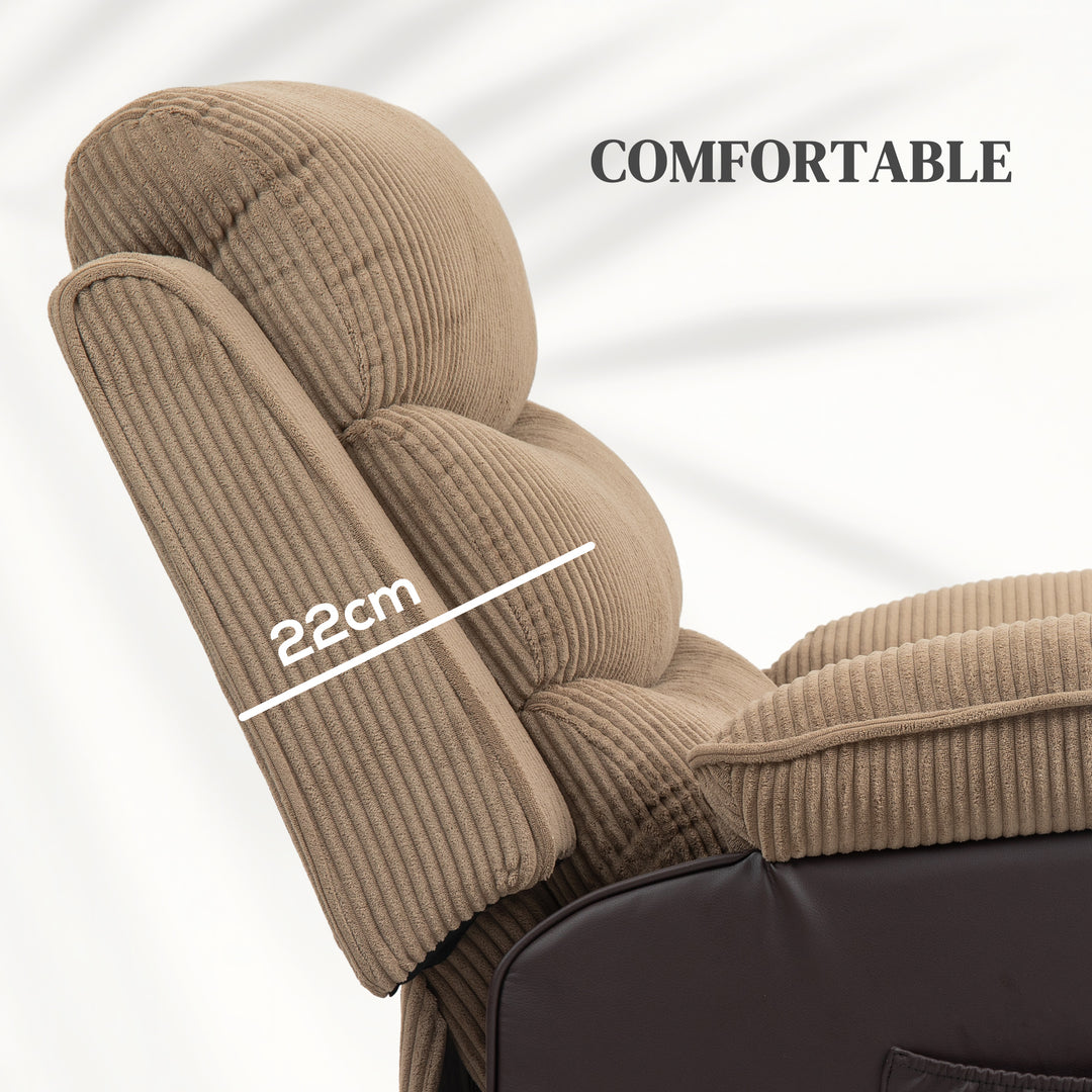 Power Lift Recliner Chair for Elderly, Patchwork Design Oversized Electric Riser and Recliner Armchair for Living Room with Remote Control, USB Port and 2 Side Pockets, Brown