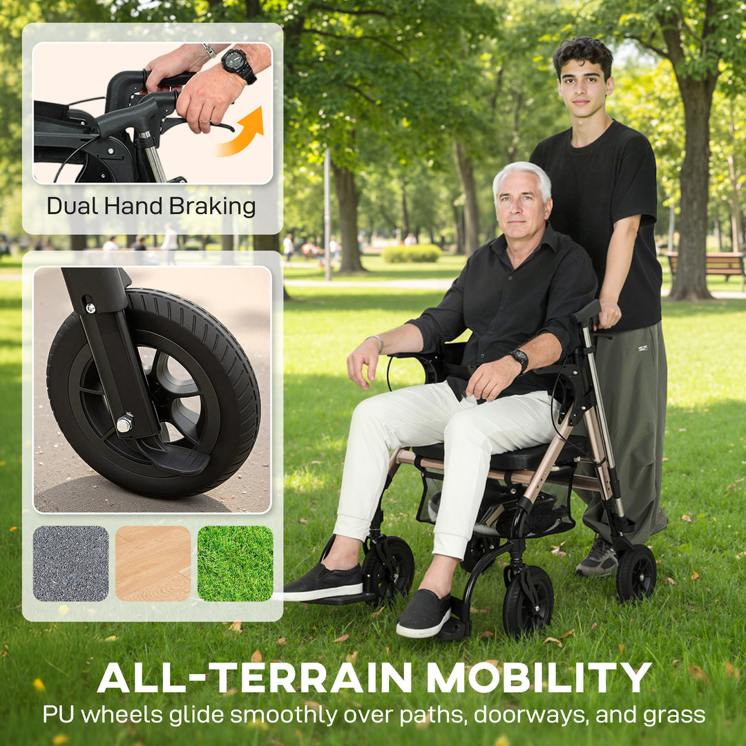 Rollator Walker Wheelchair, with Seat